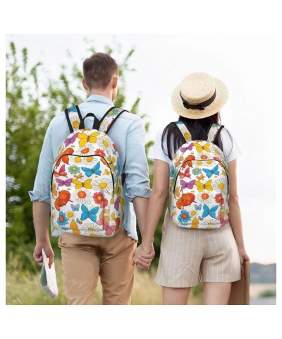 Butterfly Daisy Print Lightweight Travel Canvas Backpack Casual Daypack For Men Women Work, Sports, Beach Black Small $23.82 ...