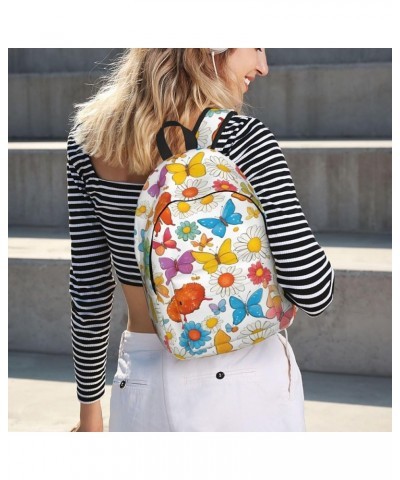 Butterfly Daisy Print Lightweight Travel Canvas Backpack Casual Daypack For Men Women Work, Sports, Beach Black Small $23.82 ...