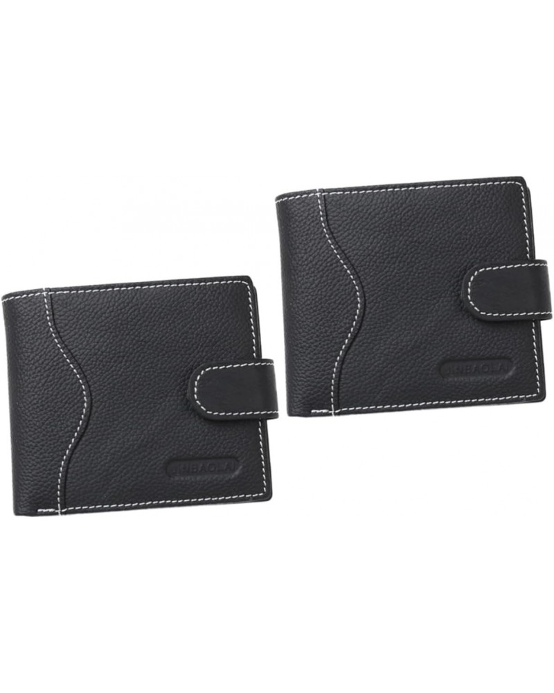 2 pcs Men's Wallet Men Coin Wallet Men Holder Leather Pouch male Credit Card Holder Change Wallet PU wallet for men Multi- sl...