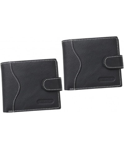 2 pcs Men's Wallet Men Coin Wallet Men Holder Leather Pouch male Credit Card Holder Change Wallet PU wallet for men Multi- sl...