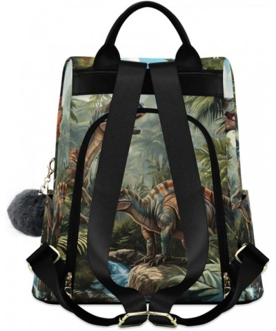 Dinosaurs in Tropical Jungle Forest Backpack Purse for Women Travel Casual Daypack College Bookbag Work Business Ladies Shoul...