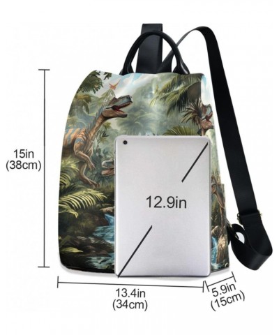 Dinosaurs in Tropical Jungle Forest Backpack Purse for Women Travel Casual Daypack College Bookbag Work Business Ladies Shoul...