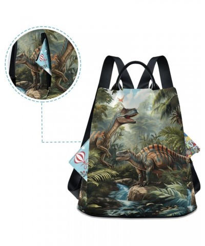 Dinosaurs in Tropical Jungle Forest Backpack Purse for Women Travel Casual Daypack College Bookbag Work Business Ladies Shoul...