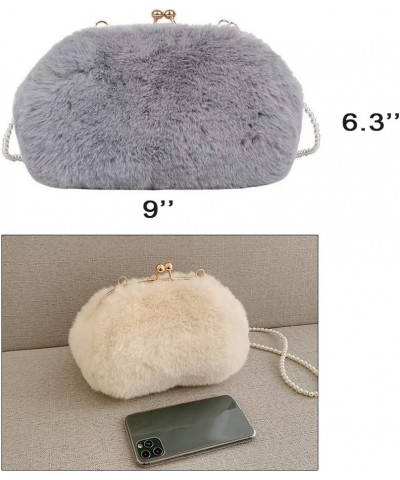 Women Faux Fur Purse Furry Clutch Fuzzy Bag Crossbody Evening Bag Handbag Fluffy Plush Sherpa Hand Bags Small Purses (brown) ...