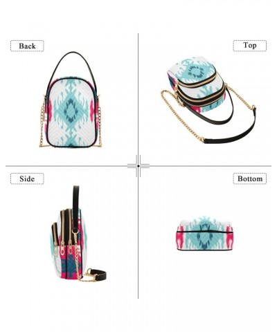 Red Blue Ikat Small Crossbody Bags for Women Cell Phone Shoulder Purse Handbags Wallet 21215189 $15.67 Crossbody Bags