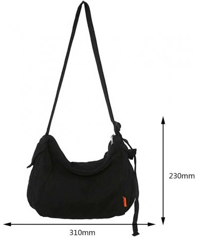 Canvas Crossbody Bag Fashion Female Tote Bag Casual Simple Adjustable Strap Portable Elegant Large Capacity for Work Black $1...