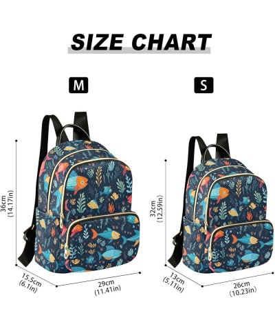 Cute Fish Backpack for Women Fashion Shoulder Bags Small Casual Daypack Travel Bag S 202a3374 M(11.4"x6.1"x14.17") 202a3374 $...