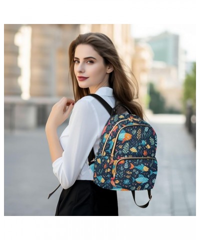 Cute Fish Backpack for Women Fashion Shoulder Bags Small Casual Daypack Travel Bag S 202a3374 M(11.4"x6.1"x14.17") 202a3374 $...