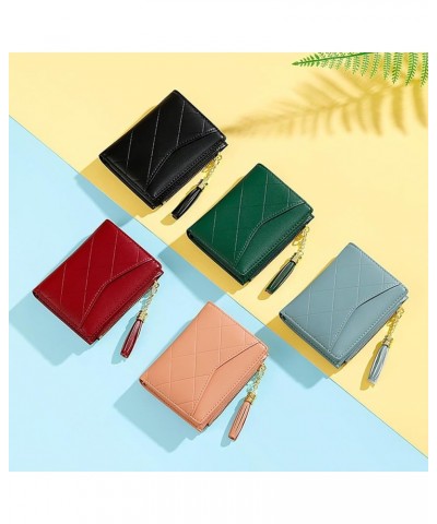 Small Wallets for Women Girls Bifold Slim Coin Purse Zipper ID Card Holder (Blue) Green $10.25 Wallets