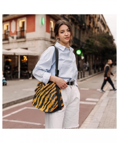 Black and White Gingham Crossbody Shoulder Bag, Vegan Crossbody Bag, Cross Body Shoulder Bag for Women Tiger Print in Yellow ...