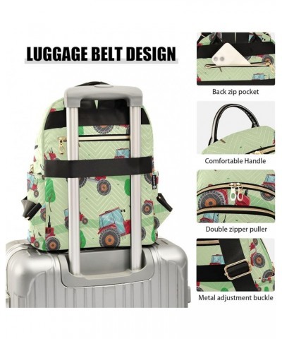 Women Backpack Red Truck Green Tree Anti-Theft Travel Backpack with Luggage Belt Lightweight Handbag Lady Purse Roomy Double ...