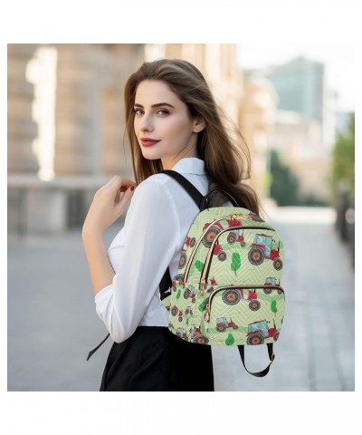 Women Backpack Red Truck Green Tree Anti-Theft Travel Backpack with Luggage Belt Lightweight Handbag Lady Purse Roomy Double ...