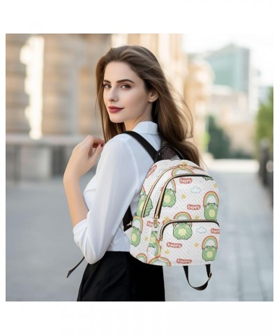 Backpack Purse for Women Cute Chubby Frog, Mini Fashion Backpack Rainbow Lightweight Casual Daypack Shoulder Bag Travel Backp...