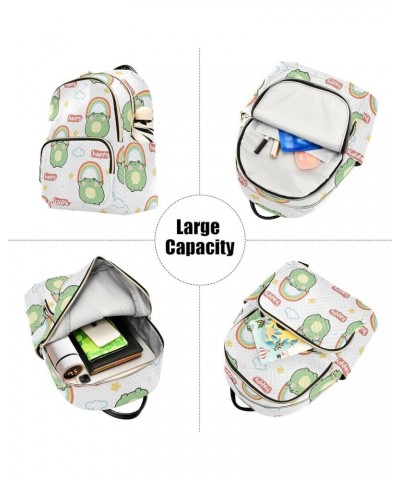 Backpack Purse for Women Cute Chubby Frog, Mini Fashion Backpack Rainbow Lightweight Casual Daypack Shoulder Bag Travel Backp...