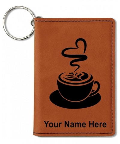 ID Holder Wallet, Cup of Coffee, Personalized Engraving Included (Rustic) Dark Brown $11.76 Wallets