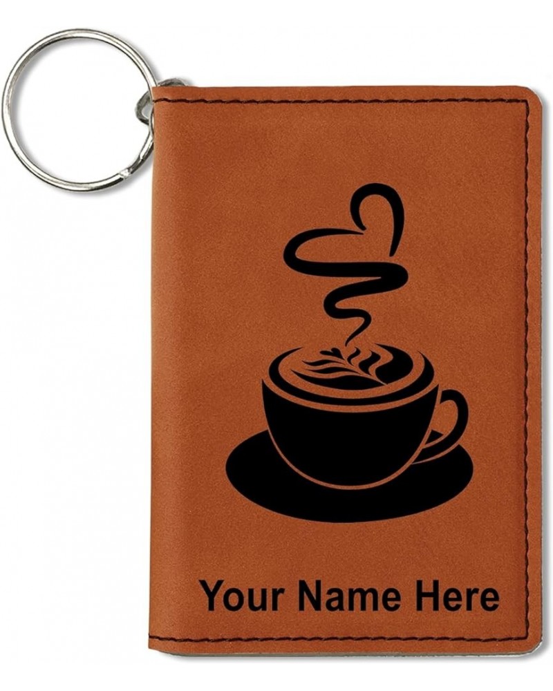 ID Holder Wallet, Cup of Coffee, Personalized Engraving Included (Rustic) Dark Brown $11.76 Wallets