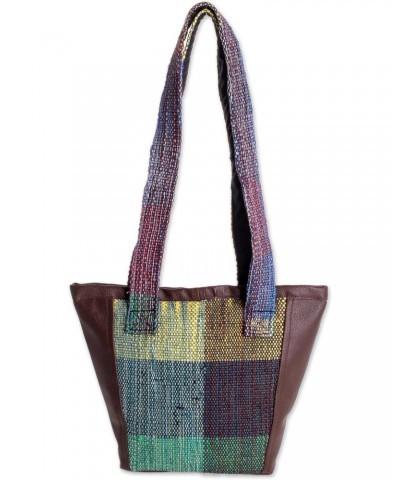 Handmade Cotton Shoulder Bag from Guatemala Handbags Multicolor Brown Striped Patterned Recycled Woven 'Love for The Earth' $...