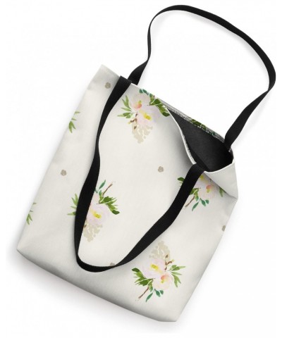 White Floral and Polka Dots Pattern | Neutral Beige Cream Tote Bag $11.09 Totes