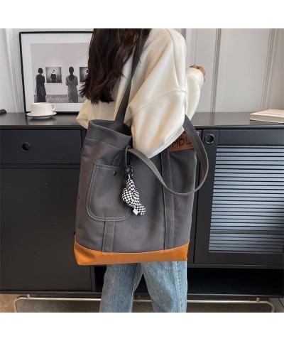 Cute Canvas Tote Bag for Women Large Work Tote Bag Aesthetic Designer Tote Bags for Women Plain Everything Tote Bag Black $12...