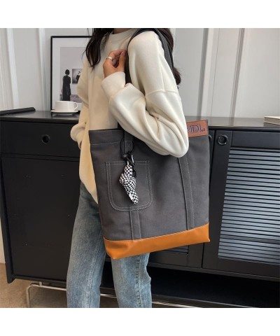 Cute Canvas Tote Bag for Women Large Work Tote Bag Aesthetic Designer Tote Bags for Women Plain Everything Tote Bag Black $12...