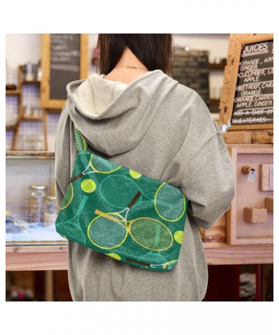 Tennis Ball Shoulder Tote Bags for Women Furry Crossbody bag Hobo Handbag Purses for Travel College Work $10.70 Totes