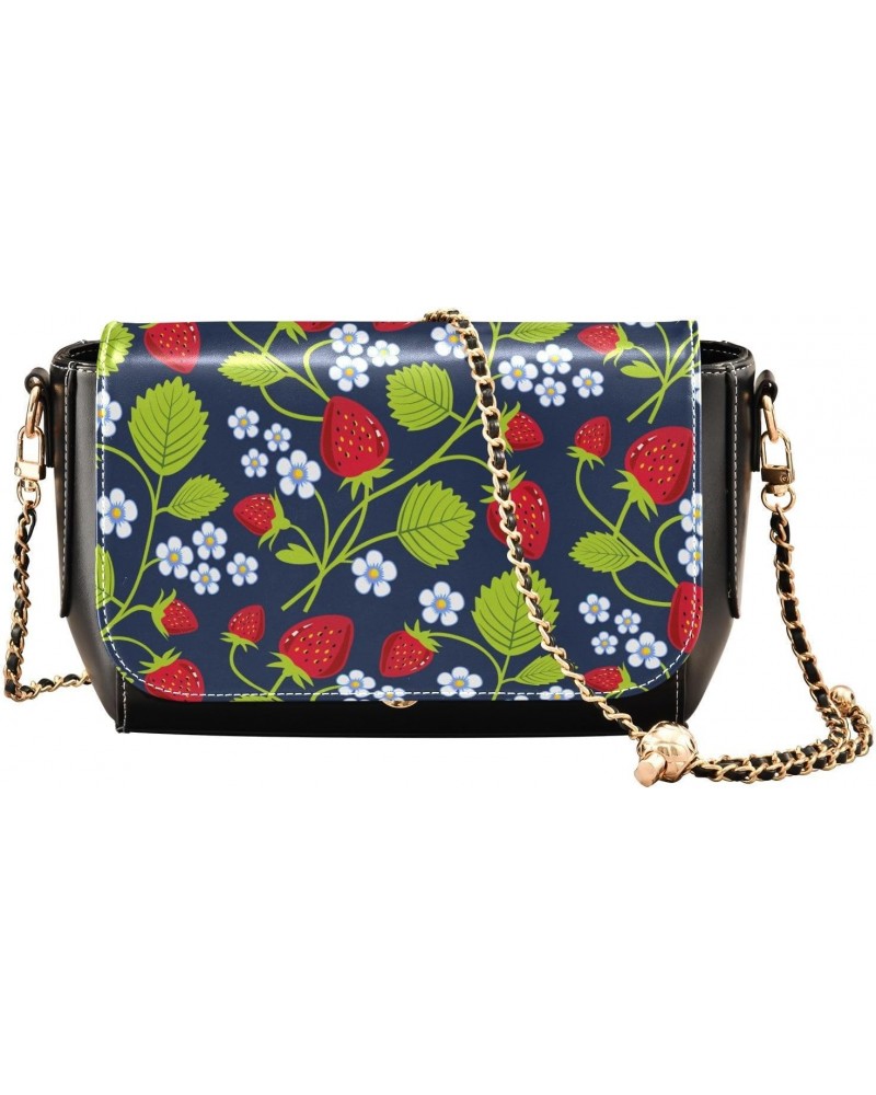 Strawberries Flowers Crossbody bags for Women Small Crossbody Purses with Adjustable Strap Cell Phone Purse Shoulder Bag for ...