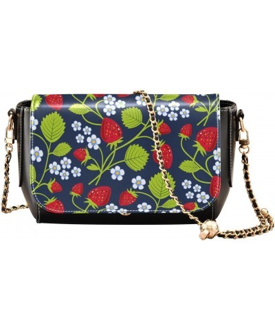 Strawberries Flowers Crossbody bags for Women Small Crossbody Purses with Adjustable Strap Cell Phone Purse Shoulder Bag for ...