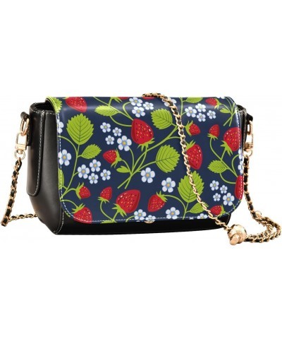 Strawberries Flowers Crossbody bags for Women Small Crossbody Purses with Adjustable Strap Cell Phone Purse Shoulder Bag for ...