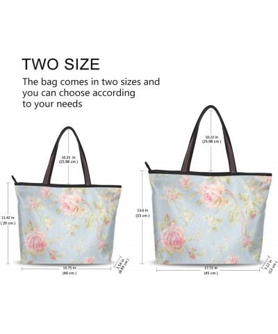 Women's Large Medium Size Handbag Pink Rose Flower Shoulder Bag Handbag Casual Tote Pink Rose Flower $13.33 Totes