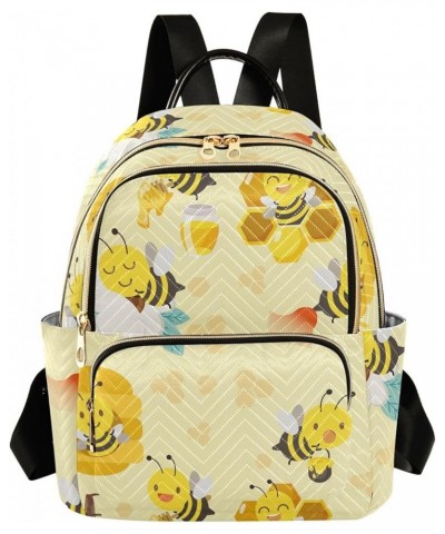 Cute Bee Bee Honey Flower Casual Fashion Polyester Travel Rucksack Shoulder Bag Color Medium $14.80 Backpacks