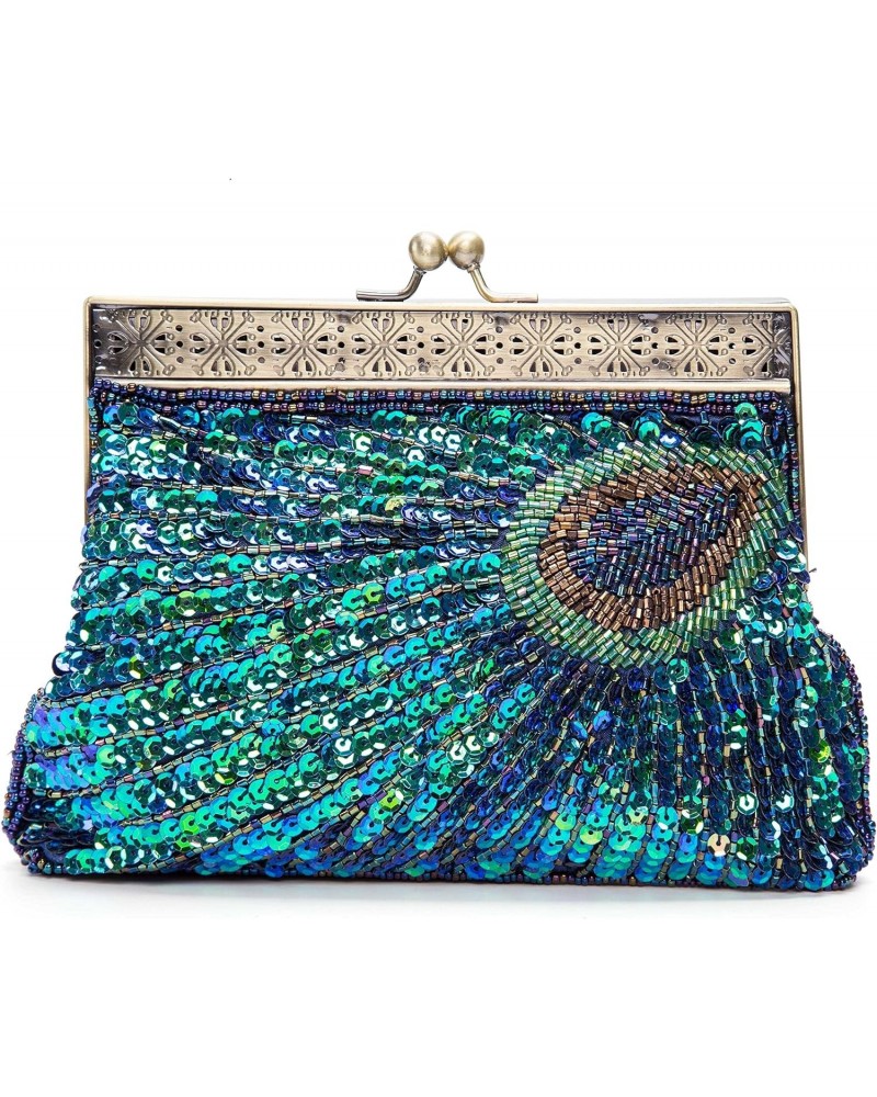 Women's Unique Luxury Sequins Beaded Evening Bag Wedding Bridal Party Prom Clutch Handbag $26.86 Evening Bags