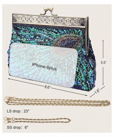 Women's Unique Luxury Sequins Beaded Evening Bag Wedding Bridal Party Prom Clutch Handbag $26.86 Evening Bags