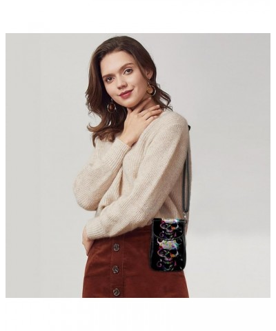 Stylish Leather Phone Bag - Crossbody Purse for Women - Classic & Functional Shoulder Bag Colorful Butterflies Multicoloured5...