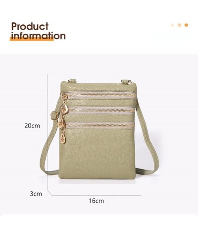 3 Zip Crossbody Bag for Women Slim Shoulder Handbag Small Cell Phone Pouch Yellow $12.46 Crossbody Bags