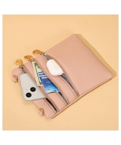 3 Zip Crossbody Bag for Women Slim Shoulder Handbag Small Cell Phone Pouch Yellow $12.46 Crossbody Bags