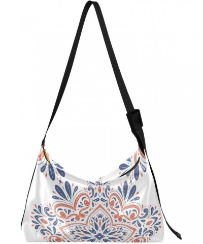 Ceramic Talavera Pattern Crossbody Bag Hobo Handbag Purse Fashion PU Leather Shoulder Bags for Women $19.03 Hobo Bags