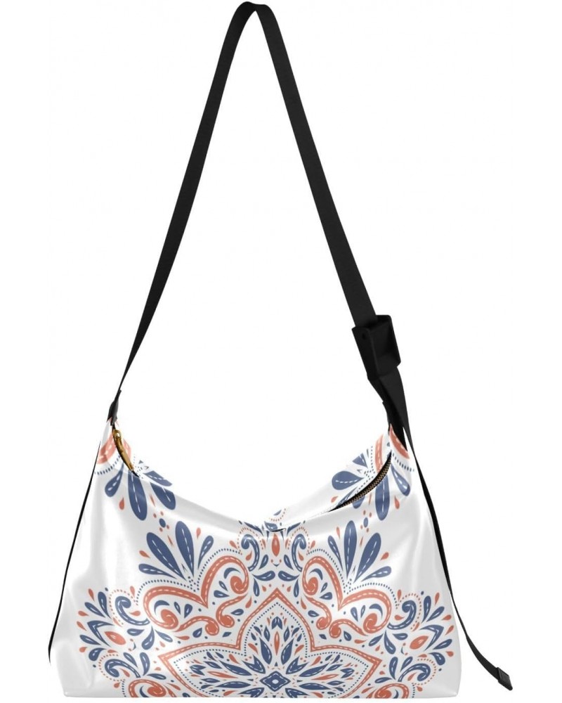 Ceramic Talavera Pattern Crossbody Bag Hobo Handbag Purse Fashion PU Leather Shoulder Bags for Women $19.03 Hobo Bags