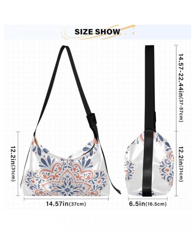 Ceramic Talavera Pattern Crossbody Bag Hobo Handbag Purse Fashion PU Leather Shoulder Bags for Women $19.03 Hobo Bags