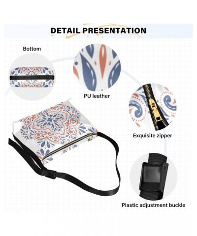 Ceramic Talavera Pattern Crossbody Bag Hobo Handbag Purse Fashion PU Leather Shoulder Bags for Women $19.03 Hobo Bags