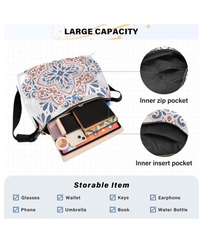 Ceramic Talavera Pattern Crossbody Bag Hobo Handbag Purse Fashion PU Leather Shoulder Bags for Women $19.03 Hobo Bags