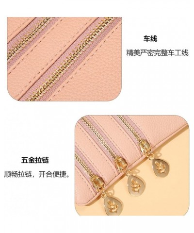 3 Zip Crossbody Bag for Women Slim Shoulder Handbag Small Cell Phone Pouch Yellow $12.46 Crossbody Bags