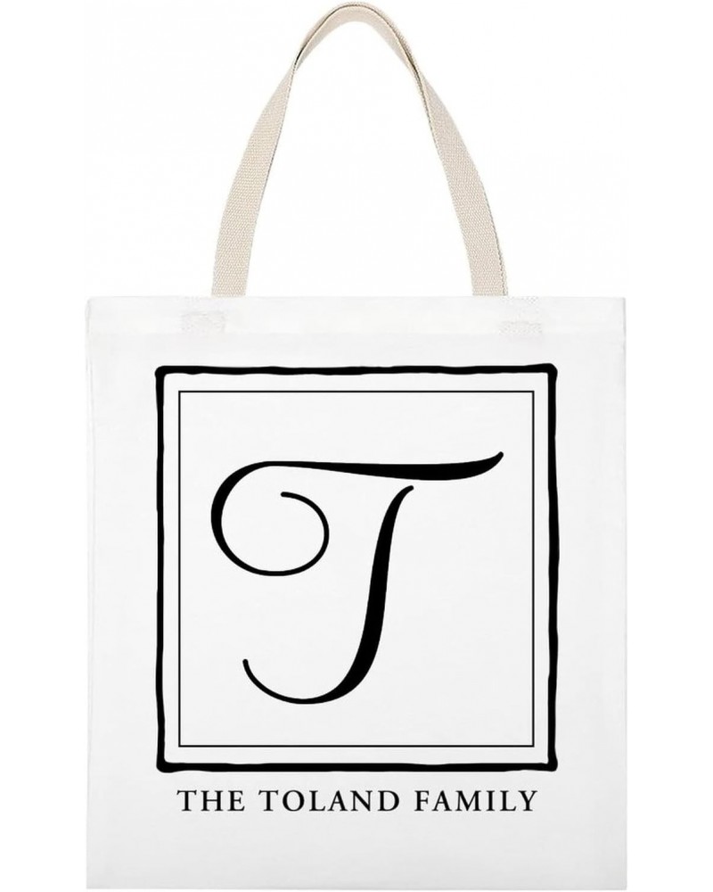 Personalized Gifts for Women Initial Canvas Tote Shoulder Bag for Holiday Beach Friends Monogram T Cute Tote Bag Teacher Gift...