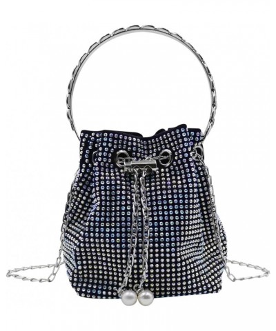 Women Rhinestone Evening Clutch Luxury Diamond Bucket Bag with Drawstring shining Crossbody Shoulder Purse for Prom Color $13...