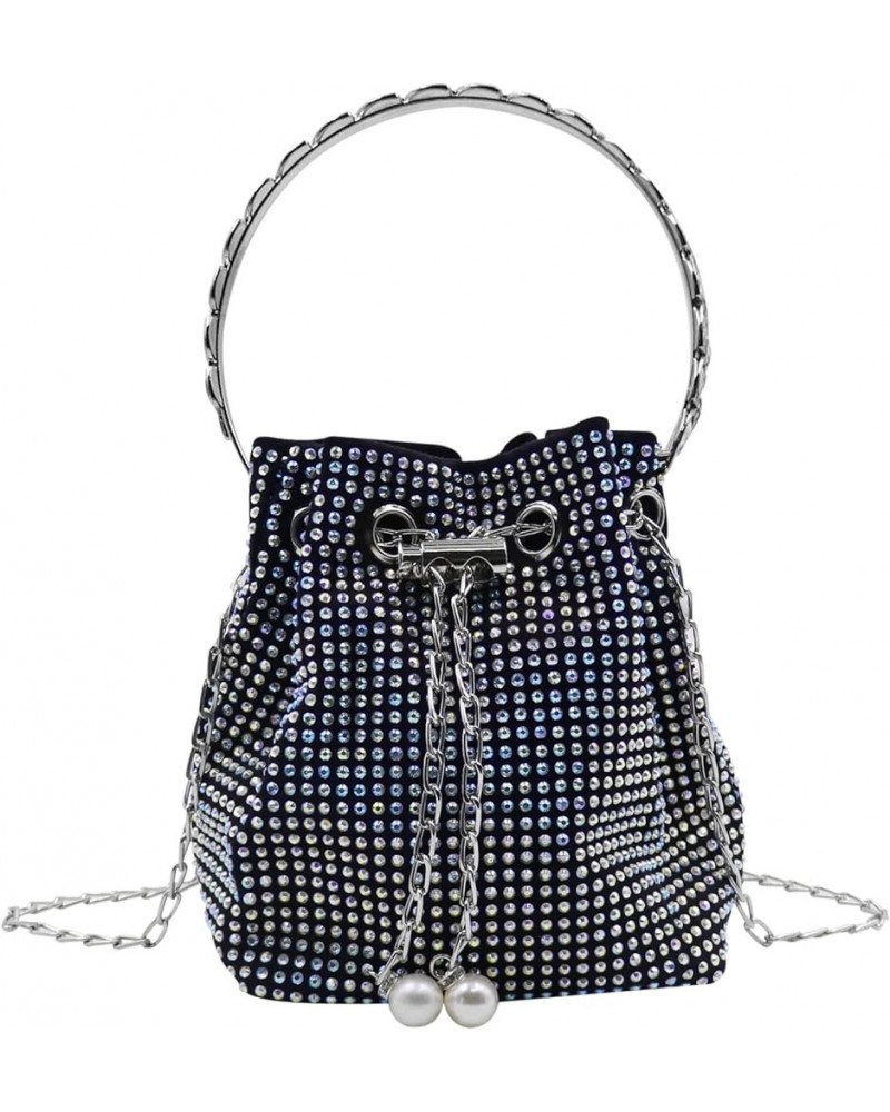 Women Rhinestone Evening Clutch Luxury Diamond Bucket Bag with Drawstring shining Crossbody Shoulder Purse for Prom Color $13...