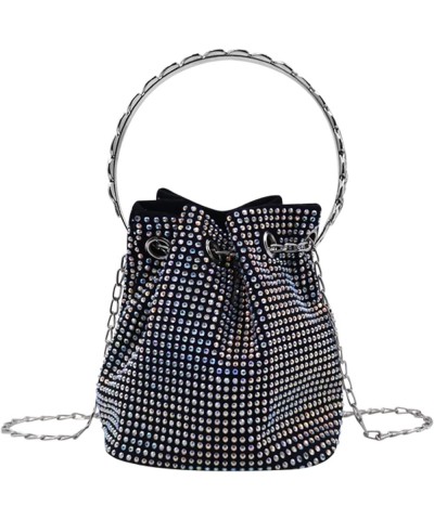 Women Rhinestone Evening Clutch Luxury Diamond Bucket Bag with Drawstring shining Crossbody Shoulder Purse for Prom Color $13...