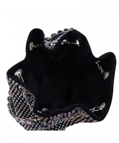 Women Rhinestone Evening Clutch Luxury Diamond Bucket Bag with Drawstring shining Crossbody Shoulder Purse for Prom Color $13...