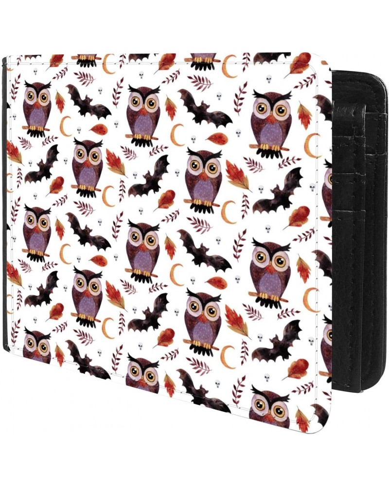 Unique Desige Pattern - Owls and Bats, Slim Front Pocket Wallet Billfold RFID Blocking $10.21 Wallets