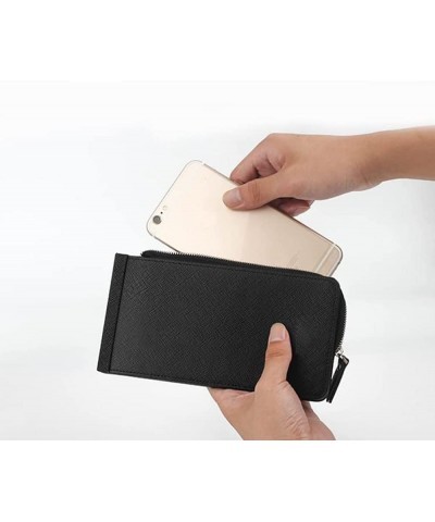 Multifunctional Long Wallet 26 Cards Slots Women Zipper Pocket Leather Credit Card Holder Bifold Wallet (Rose Red) Purple $11...