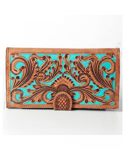 ADBGZ402A Wallet Hand Tooled Genuine Leather Women Bag Western Handbag Purse $42.56 Handbags