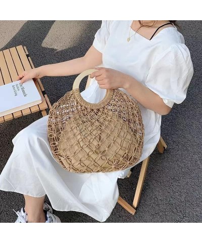 Fashion Woven Hollow Out Shoulder Bags Straw Summer Crossbody Beach Travel Handbag Female Bag Purse Women F $16.84 Shoulder Bags